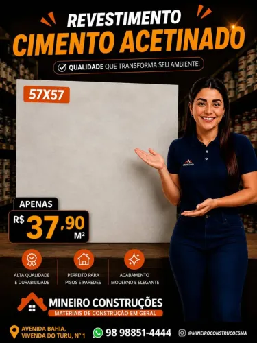 Piso cimento 57x57