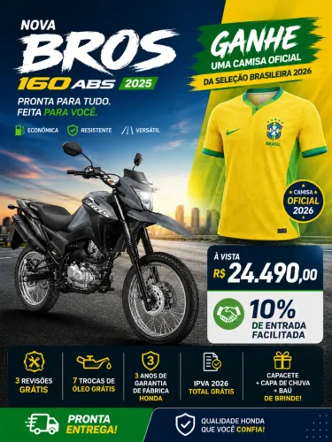 HONDA BROS 160 ABS 2025 ZERO KM | 10% DE ENTRADA + BRINDES!