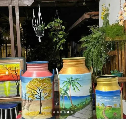 Latão de leite pintado 