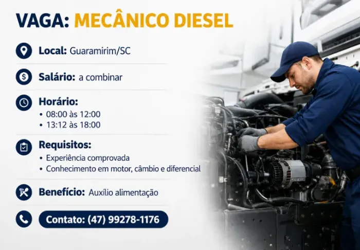 VAGA ABERTA - MECÂNICO DIESEL