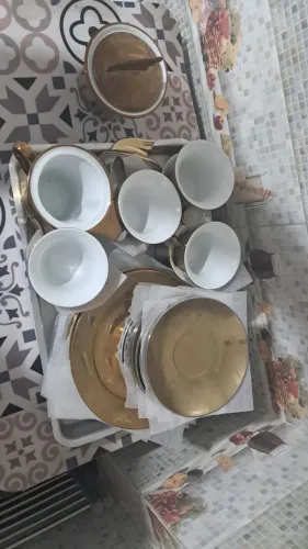 Jogo chá/café Versace-Rosenthal Porcelana alemã folheada a ouro