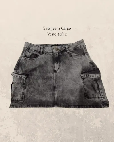saia jeans cargo - veste 40/42