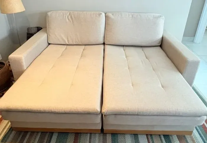 Sofá de linho com Chaise