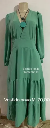 Vestido longo verde M novo(tamanho grande)