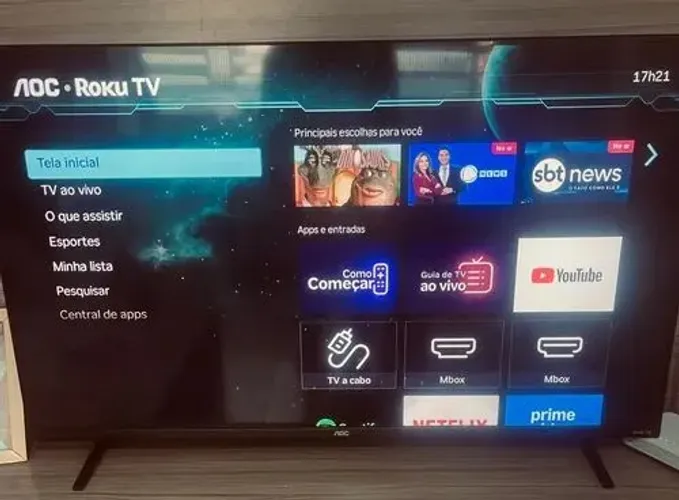 TV smartv AOC 43 Polegadas Sistema Roku