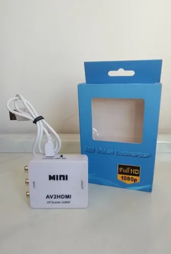adaptador av conversor para hdmi 1080p av 2hdmi | novo
