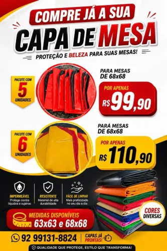 Capas de Mesa plástica medida 68x68