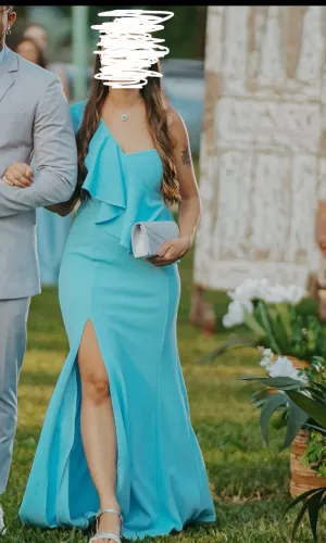Vestido Longo Azul Tiffany para festa