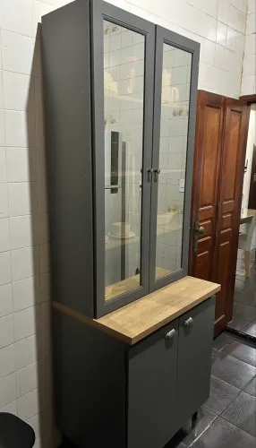 Cristaleira Grafite Moderna