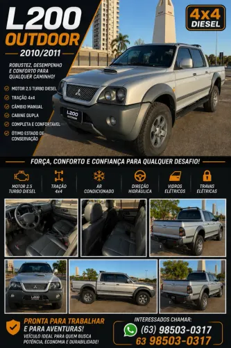 Mitsubishi L200 Outdoor GLS 2.5 4X4 CD TDI Diesel 2011