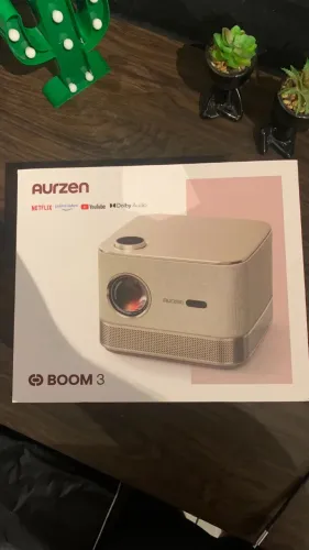 Projetor Aurzen Boom 3 Dourado Full HD 4K WIFI Bluetooth Som 36W - PRODUTO NOVO - LACRADO