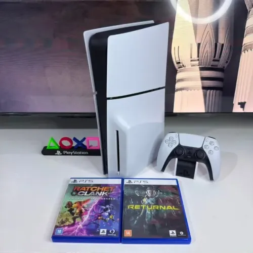 PS5 SLIM com Leitor + Jogos - 1 ANO de garantia *LOJA* @taceligames