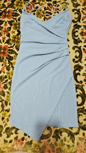 Vestido azul celeste envelope