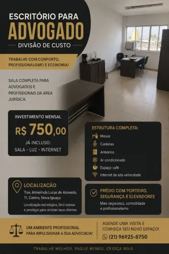 **DIVISÃO DE CUSTO - ESCRITÓRIO PARA ADVOGADO**