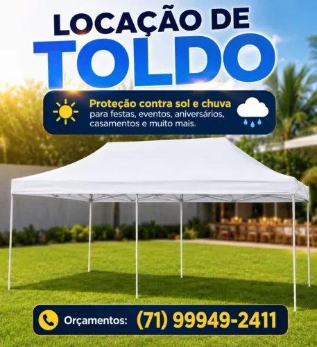 Aluguel toldo entrega rápida Salvador e região