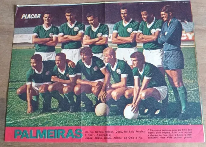 Pôster Placar Palmeiras - Anos 70 - Medindo 32 x24cm.