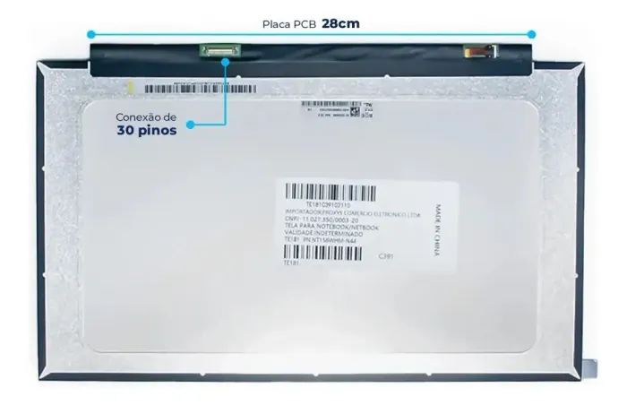 Display 15.6 notebook  30 pinos