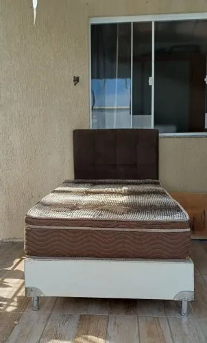 Cama Box solteiro (Colchão ortopédico e Cabeceira)