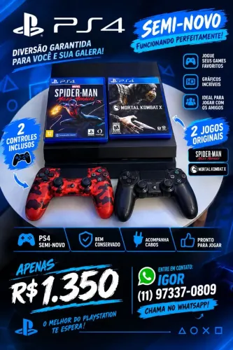 Ps4 2 controles 2 jogos originais
