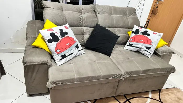 Sofá retrátil e inclinável molas ensacados novo
