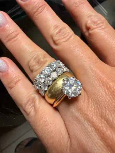 Aliança Anel Brinco Moissanite Prata 925