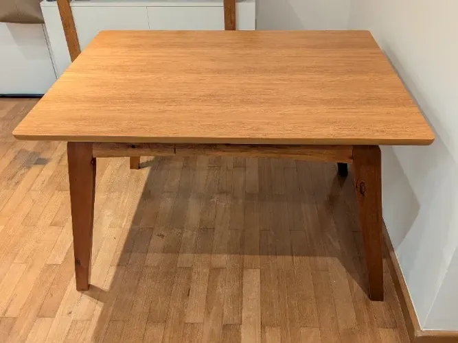 Mesa de jantar de madeira maciça, 120x90x76
