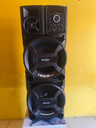 Caixa de som Amvox Titan Black ACA 1402 ILUMINAÇÃO LED