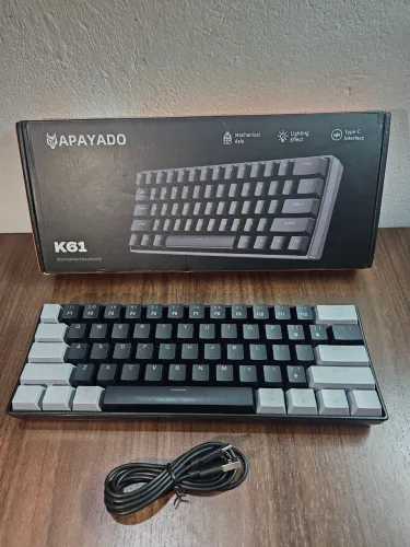 Teclado mecânico apayado k61 preto Novo