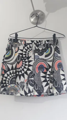Saia estampada cintura alta M