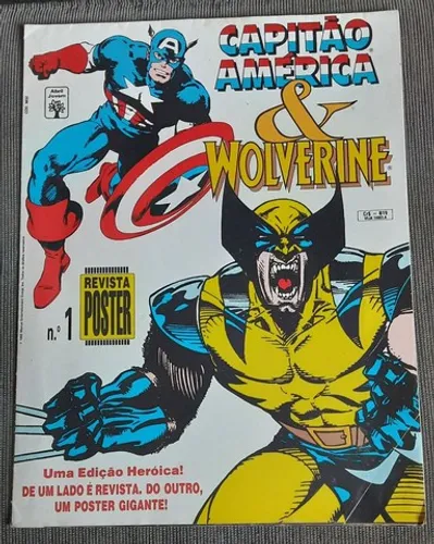 Revista Poster Wolverine & Capitão América 