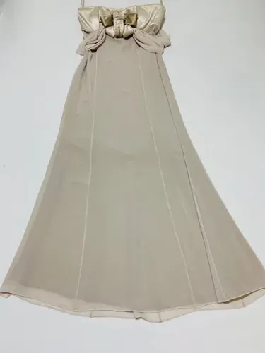 Vestido Festa Di Bella Tamanho 38 Bege Seda Ótimo Estado
