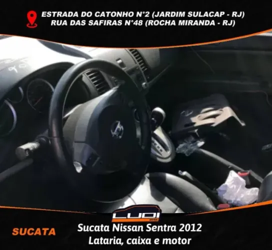 Sucata Nissan Sentra 2012 Lataria, caixa e motor