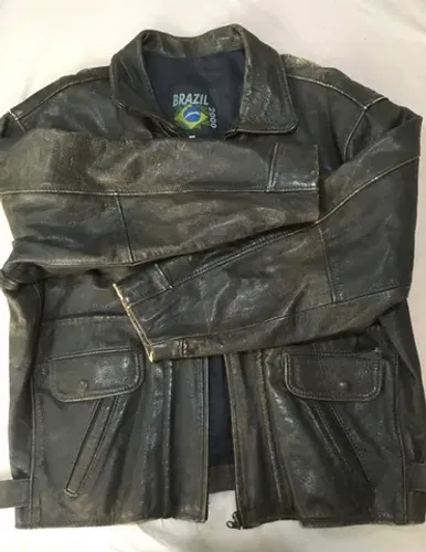 Jaqueta de couro legítimo original masculino