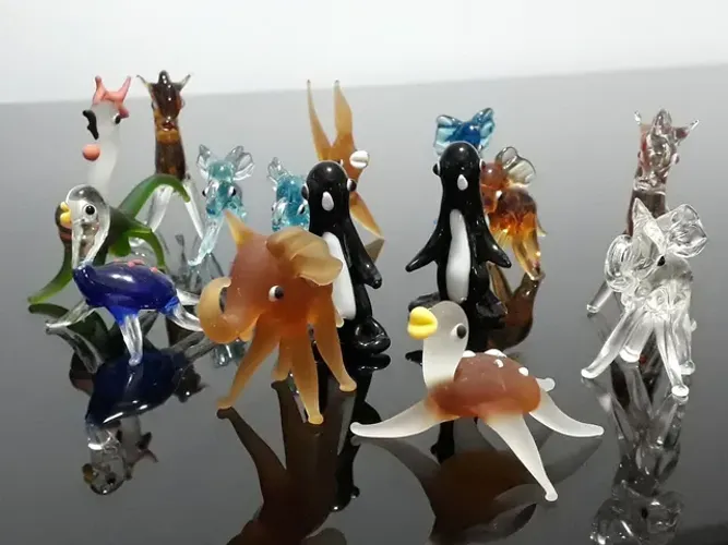 Miniaturas de vidro estilo Murano. Ver descrição