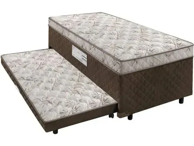 Cama Box solteiro Molas ensacadas D33 com Cama Auxiliar