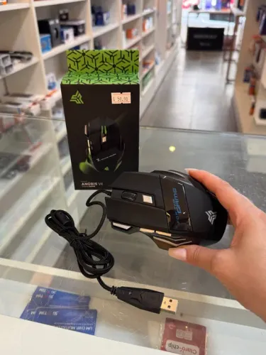 Mouse Gamer Anubis V4 - Preto e Verde