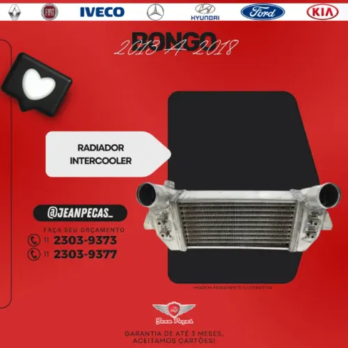 radiador intercooler - kia bongo 2013 a 2018
