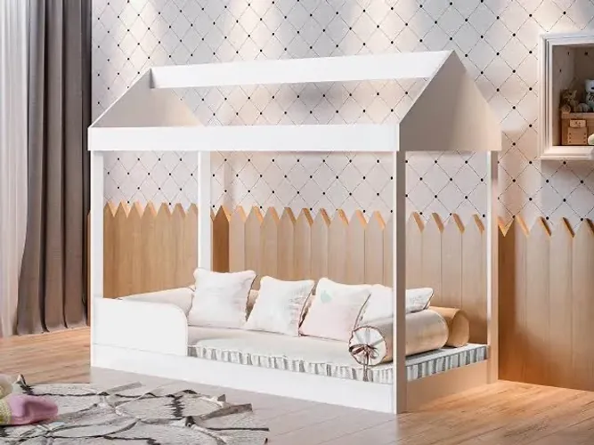Cama montessoriana infantil branco - FRETE GRÁTIS