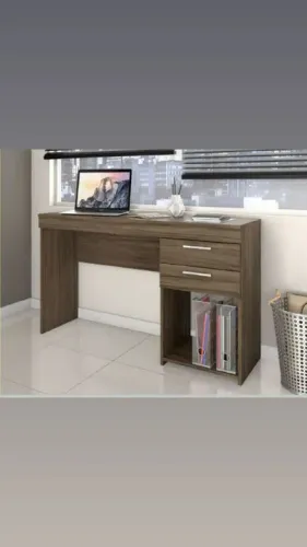 Mesa de Escritório com Gaveta e Estante