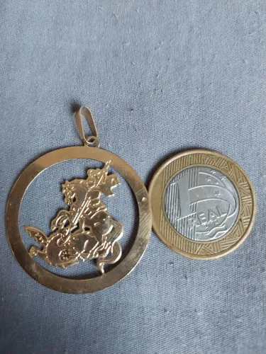Pingente de São Jorge banhado em Ouro 18k