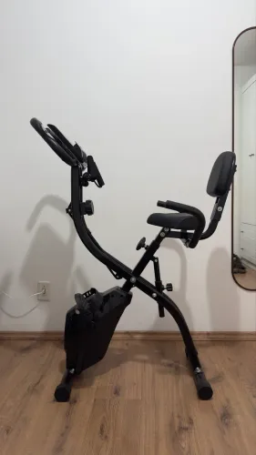 Bicicleta Ergométrica Vertical Dobrável Cor Preta