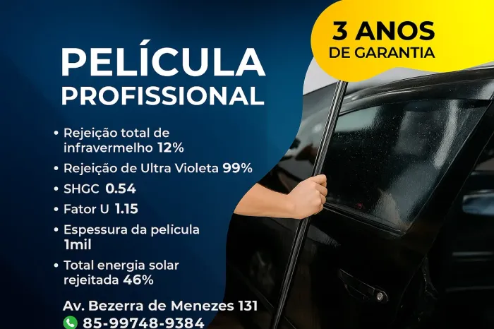 Película profissional para vidros automotivos