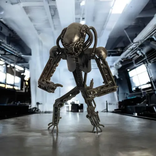  Escultura Super Robô Ferro Cromado Coleção Exclusiva Geek Gamer