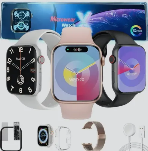 Smart Watch Relogio Unissex Original Watch X Microwear 45mm Com Pulseira Extra Pelicula 