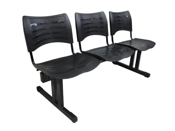 Banco de Escritorio 3 Lugares Preto