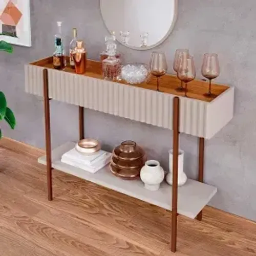 Aparador Lira Jade Cimol Off White/Nature - Entrega Rápida! 