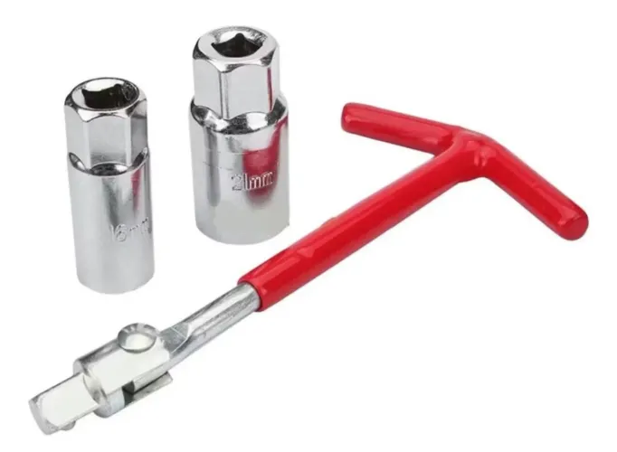 Chave de Vela para moto Com Soquetes 16mm e 21mm universal 