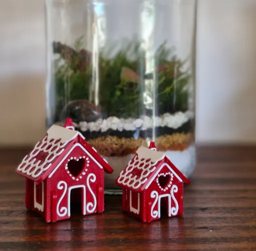 Miniatura de casa natalina - impressão 3D para terrários