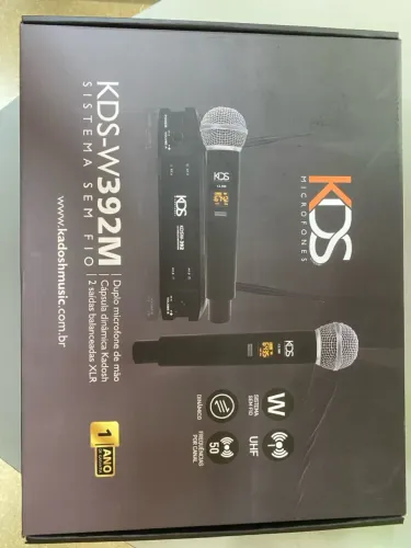 Microfone Duplo Bastão Sem Fio Kds-w382m Uhf Xlr Kadosh