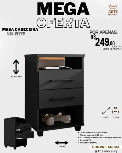 MESA DE CABECEIRA VALENTE